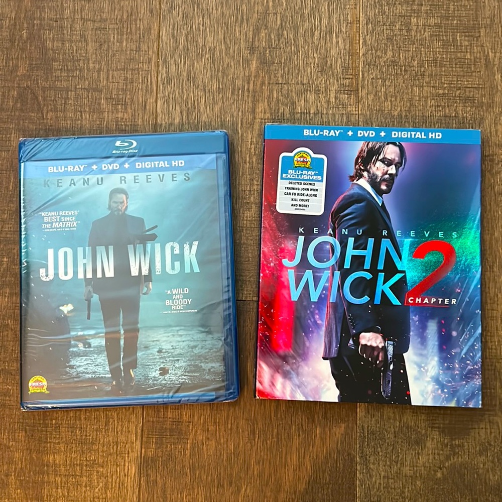 (2) John Wick Movie Bundle Set - Chapters 1 & 2 Blu-ray - NWT!